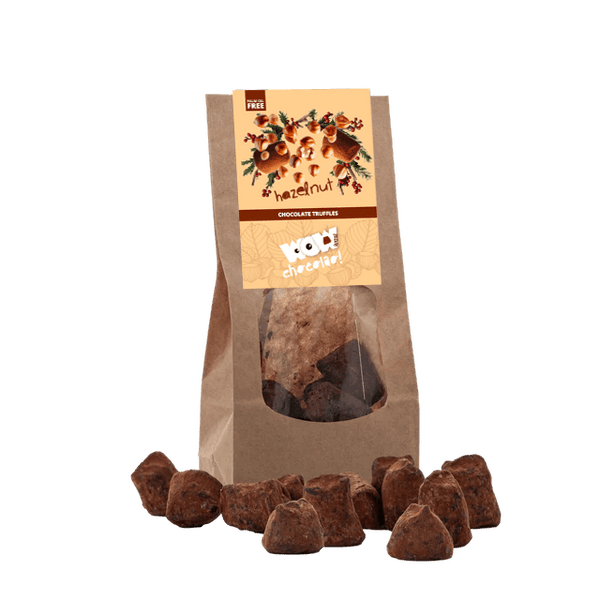 Haselnuss-Schokoladentrüffel - Weihnachtsedition - Biologisch abbaubarer Beutel 130g