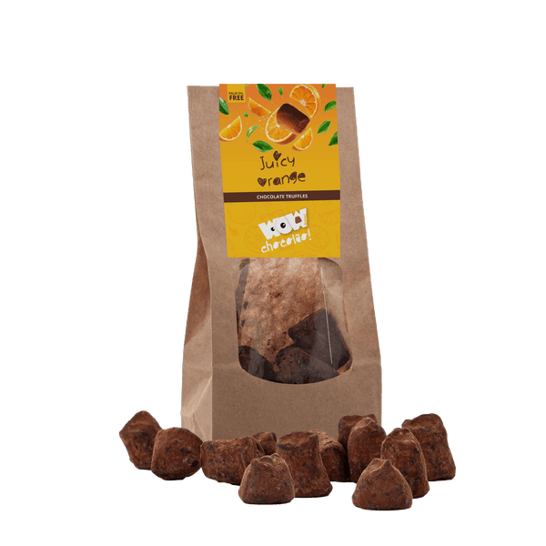 Saftige Orangen-Schokoladen-Trüffel – Biologisch abbaubare Tüte 130g