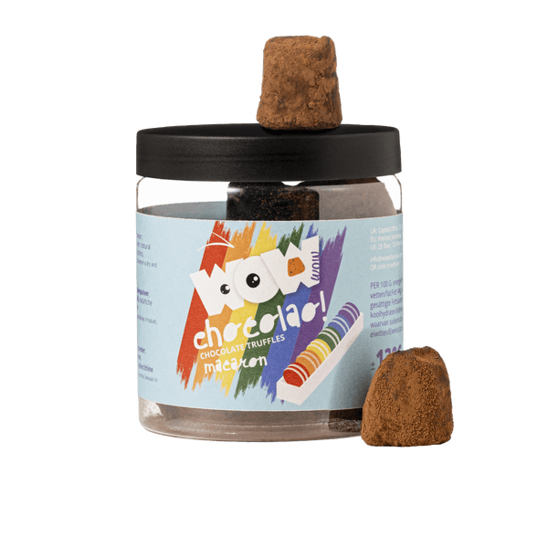 Barattolo Regalo di Tartufi al Cioccolato Macaron Pride 130g | Cioccolato di Lusso Colorato
