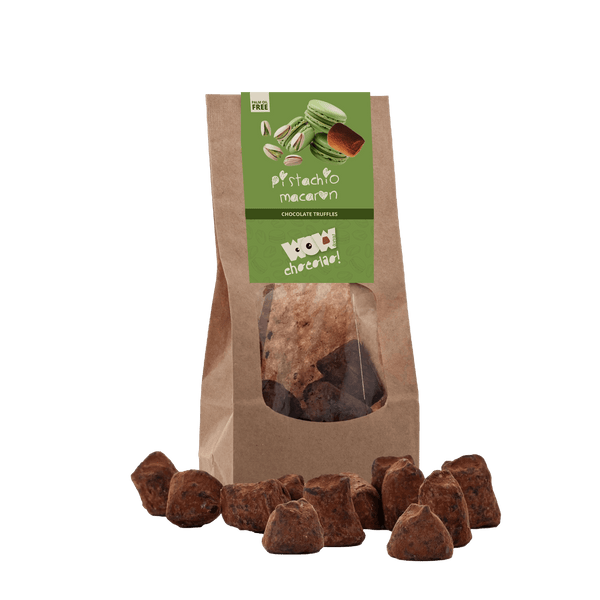 Pistazien-Macaron-Schokoladentrüffel - Biologisch abbaubarer Beutel 130g
