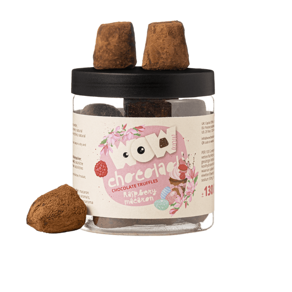 Trufle czekoladowe Raspberry Macaron – Wielkanocny słoiczek prezentowy 130 g
