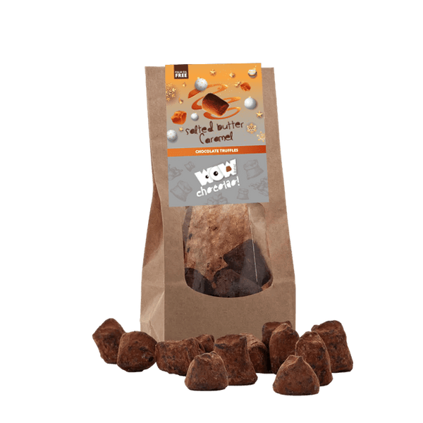 Gesalzene Karamell-Schokoladentrüffel - Weihnachtsedition - Biologisch abbaubare Beutel 130g