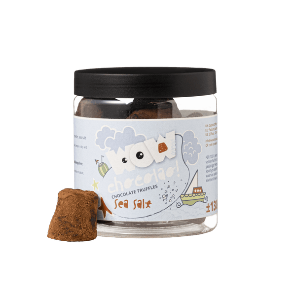 Barattolo regalo tartufi estivi al sale marino 130g | Cioccolato rinfrescante