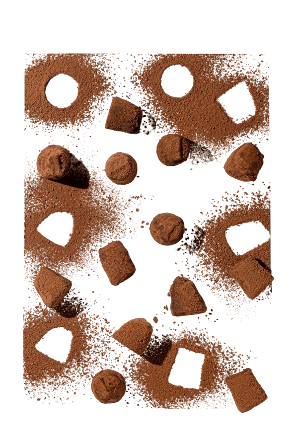 Trufas de chocolate polvilhadas com cacau a granel – caixa para venda por grosso e hotelaria – 3KG