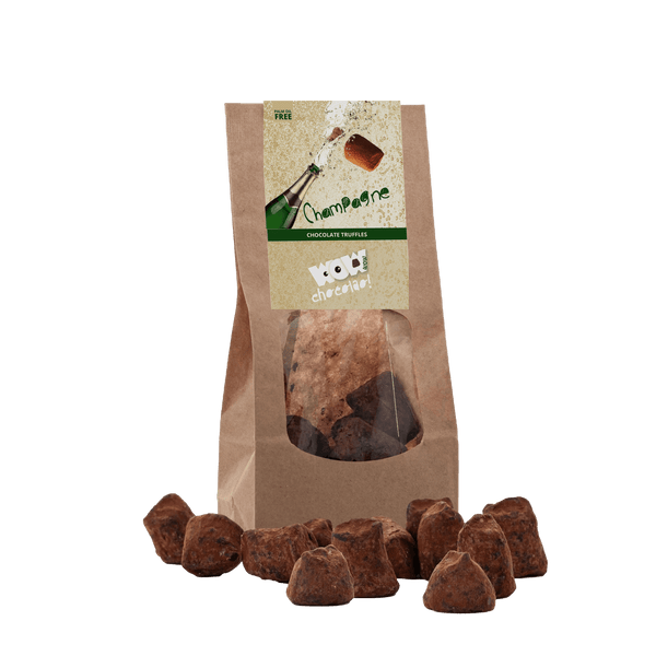 Trufas de Chocolate com Champanhe - Embalagem biodegradável 130g