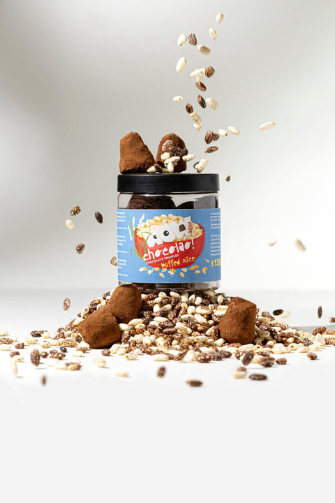 Crispy Rice Chocolate Truffles Gift Jar 130g | Crunchy Chocolate Truffles - WOW Chocolao!