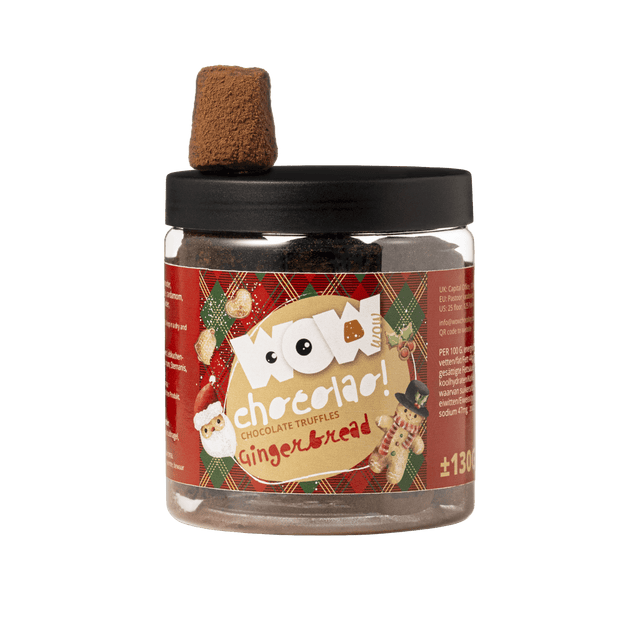 Gingerbread Chocolate Truffles Gift Jar 130g | Cozy Spiced Christmas Chocolate - WOW Chocolao!
