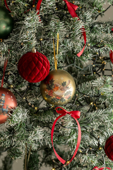Golden Robin Christmas Bauble Filled with Crunchy Truffle Pops 100g - WOW Chocolao!