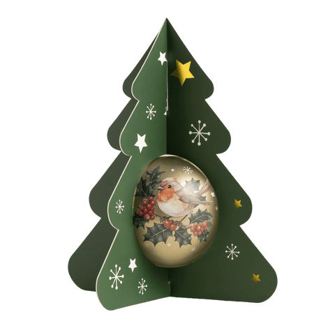 Golden Robin Christmas Bauble Filled with Crunchy Truffle Pops - WOW Chocolao!