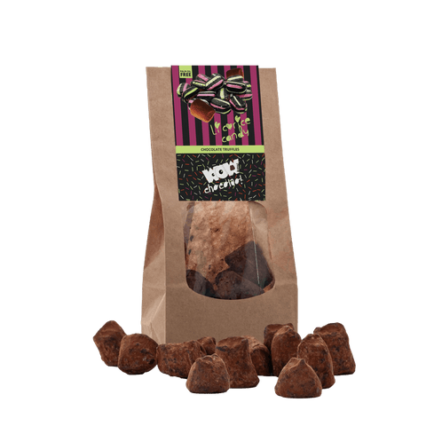 Liquorice Chocolate Truffles - Biodegradable bag 130g - WOW Chocolao!