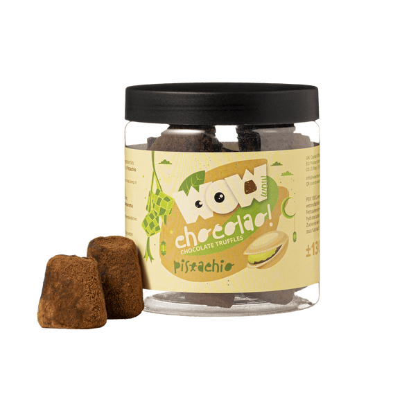 Pistachio Eid Chocolate Truffles Gift Jar 130g | Festive Luxury Chocolate - WOW Chocolao!