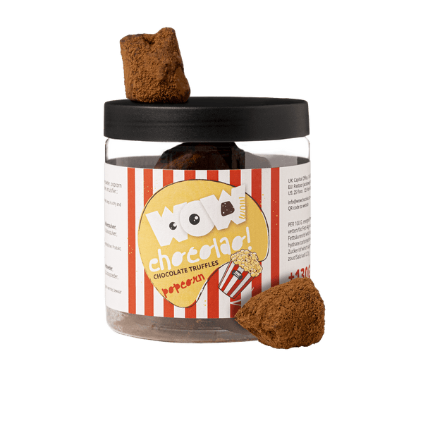 Popcorn Chocolate Truffles Gift Jar 130g | Crunchy Gourmet Chocolate