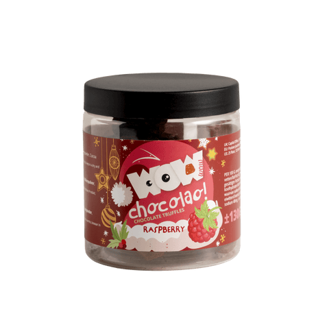 Raspberry Chocolate Truffles - Christmas Edition - Gifting jar 130g - WOW Chocolao!