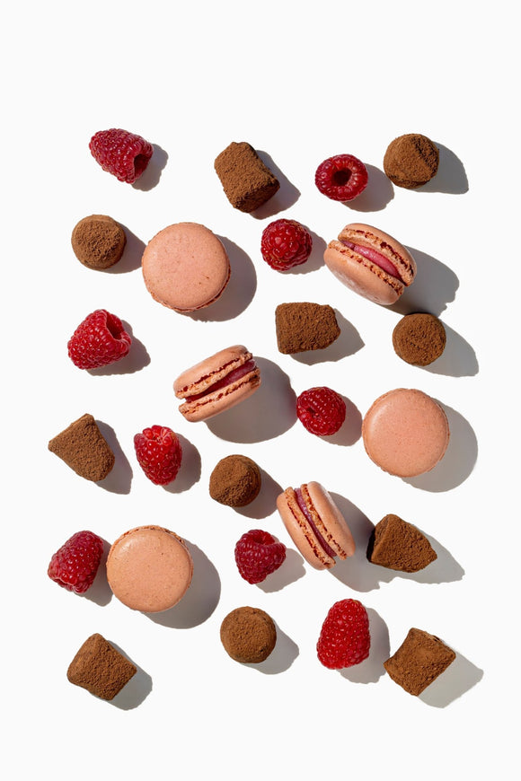 Raspberry Macaron chocolate truffles - bulk - WOW Chocolao!
