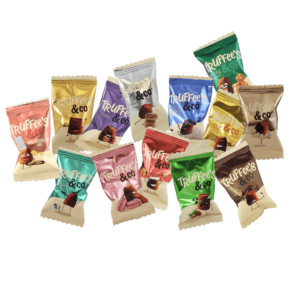 Truffee's & Co šokolādes trifeles – atsevišķi iepakotas – jaukts garšu klāsts